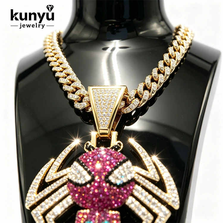 Colar de hip hop com pingente Bling