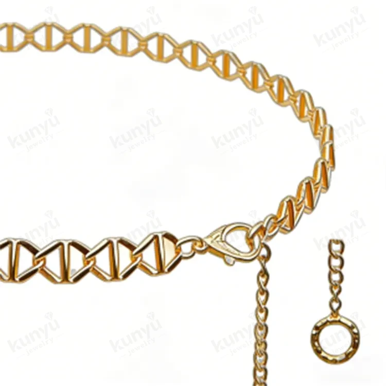 Corrente de cinto de metal dourado