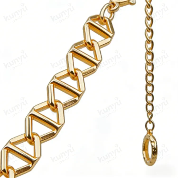 Corrente de cinto de metal dourado