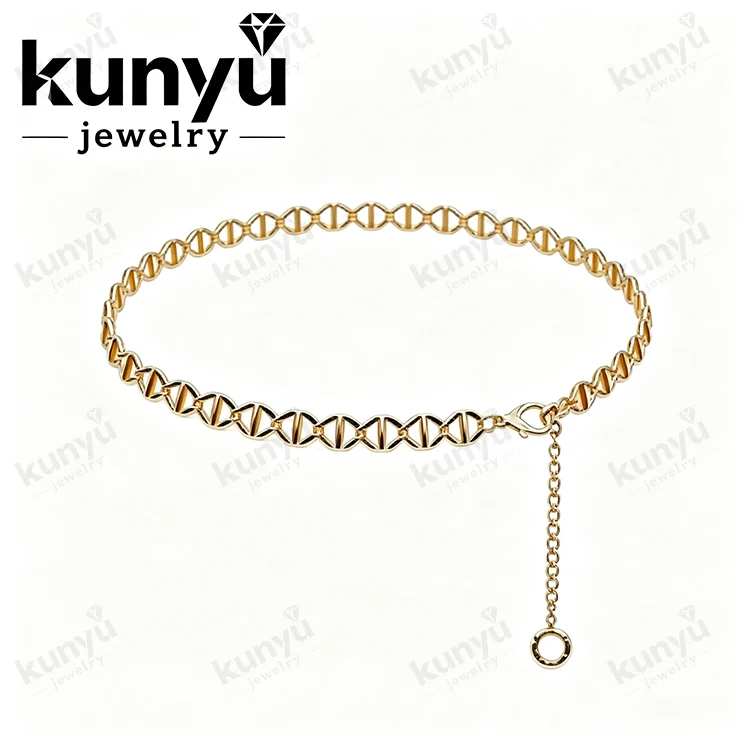 Corrente de cinto de metal dourado Corrente de cinto de metal dourado