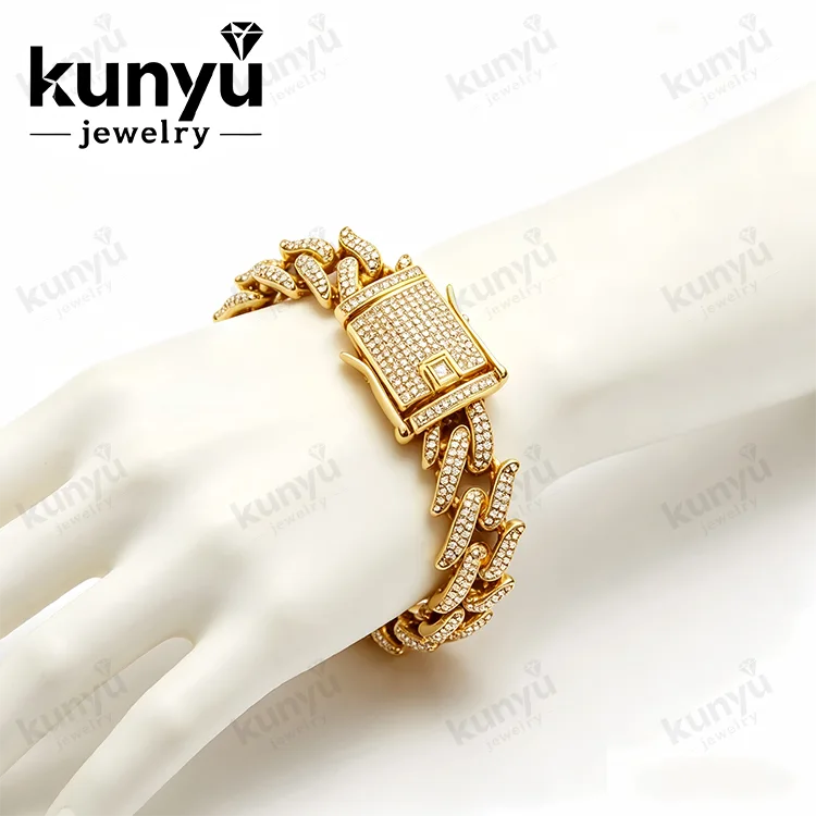 Pulseira cubana banhada a ouro
