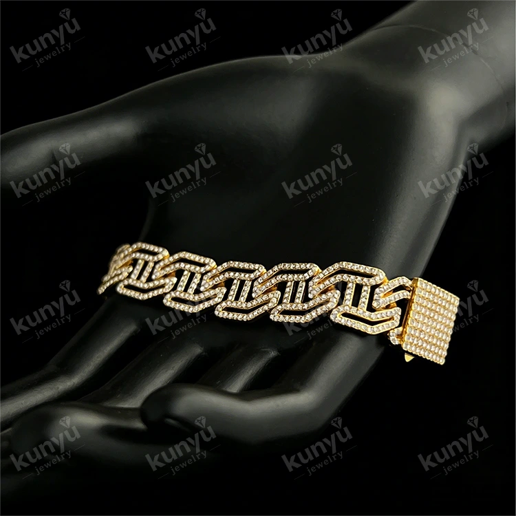 Pulseira Hip Hop Banhada a Ouro