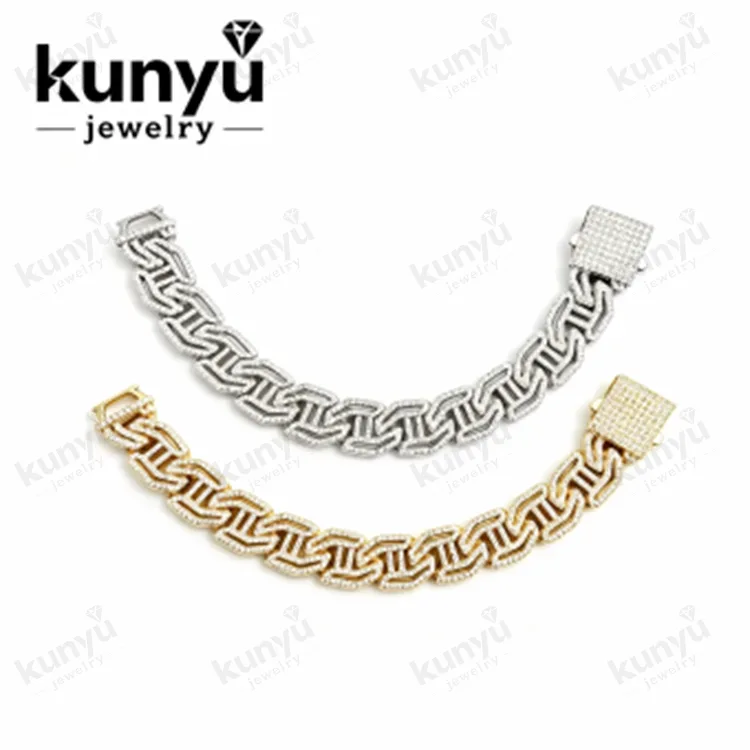 Pulseira de corrente cubana grossa