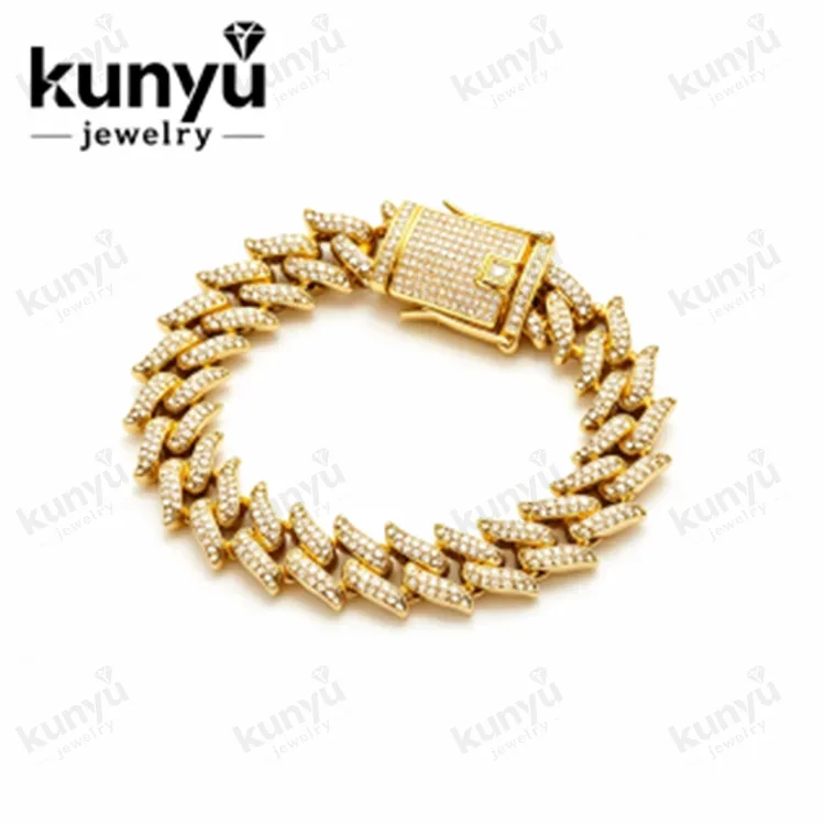 Pulseira de corrente cubana grossa