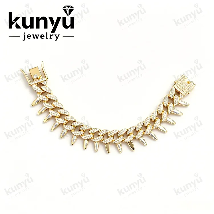 Pulseira de corrente cubana grossa Pulseira de corrente cubana grossa